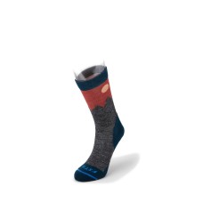 FITS Light Hiker – Crew Socks, Padded Wool Sock, Reflecting Pond/Marsala, XL