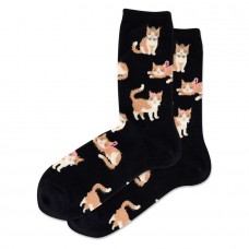 Hotsox Women's Fuzzy Cat Socks 1 Pair, Black, Women's 4-10 Shoe