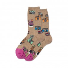 Hotsox Women's Vintage Cameras Socks 1 Pair, Hemp Heather, Women's 4-10 Shoe