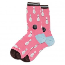 Hotsox Women's Bowling Stripe Socks 1 Pair, Bright Pink, Women's 4-10 Shoe