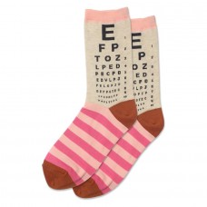 Hotsox Women's Eye Chart Socks 1 Pair, Natural Melange, Women's 4-10 Shoe