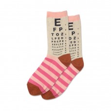 Hotsox Women's Eye Chart Socks 1 Pair, Natural Melange, Women's 4-10 Shoe