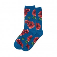 Hotsox Women's Autumn Floral Socks 1 Pair, Teal, Women's 4-10 Shoe