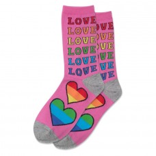 Hotsox Women's Rainbow Love Socks 1 Pair, Pink, Women's 4-10 Shoe