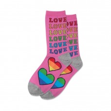 Hotsox Women's Rainbow Love Socks 1 Pair, Pink, Women's 4-10 Shoe