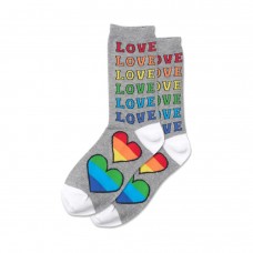 Hotsox Women's Rainbow Love Socks 1 Pair, Grey Heather, Women's 4-10 Shoe