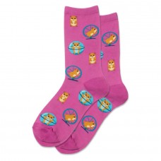 Hotsox Women's Hamster Wheel Socks 1 Pair, Pink, Women's 4-10 Shoe