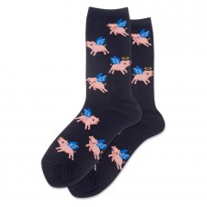 Hotsox Women's Flying Pig Socks 1 Pair, Black, Women's 4-10 Shoe