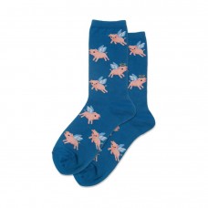 Hotsox Women's Flying Pig Socks 1 Pair, Teal, Women's 4-10 Shoe