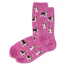 Hotsox Women's Party Beagle Socks 1 Pair, Pink, Women's 4-10 Shoe
