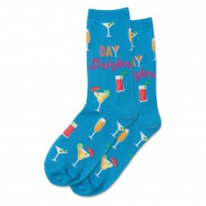 Hotsox Women's Day Drinker Socks 1 Pair, Turquoise, Women's 4-10 Shoe