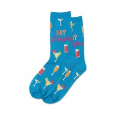 Hotsox Women's Day Drinker Socks 1 Pair, Turquoise, Women's 4-10 Shoe