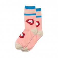 Hotsox Women's Biting Lips Socks 1 Pair, Blush, Women's 4-10 Shoe