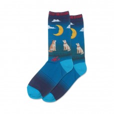 Hotsox Women's The Moon Tarot Socks 1 Pair, Teal, Women's 4-10 Shoe