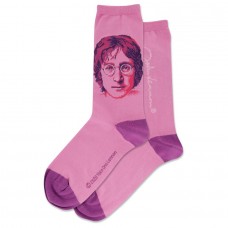 Hotsox Women's John Lennon Portrait Socks 1 Pair, Pink, Women's 4-10 Shoe