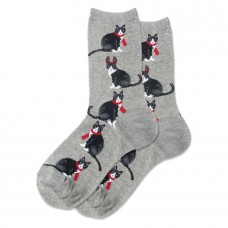 Hotsox Women's Reindeer Cat Socks 1 Pair, Grey Heather, Women's 4-10 Shoe