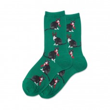 Hotsox Women's Reindeer Cat Socks 1 Pair, Green, Women's 4-10 Shoe