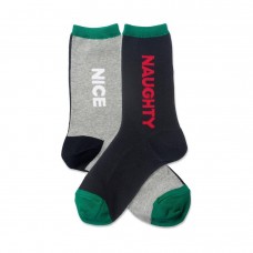 Hotsox Women's Naughty And Nice Socks 1 Pair, Black, Women's 4-10 Shoe