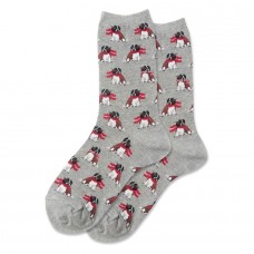 Hotsox Women's Holiday Dog Socks 1 Pair, Grey Heather, Women's 4-10 Shoe