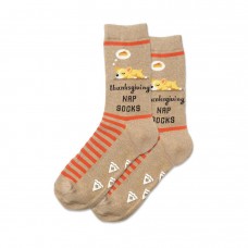 Hotsox Women's Pie Nap Dog Non Skid Socks 1 Pair, Hemp Heather, Women's 4-10 Shoe