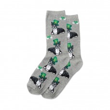 Hotsox Women's Irish Boston Terrier Socks 1 Pair, Grey Heather, Women's 4-10 Shoe