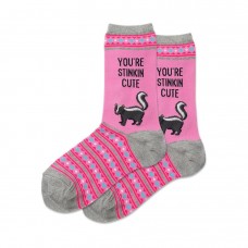 Hotsox Women's Youre Stinkin Cute Socks 1 Pair, Pink, Women's 4-10 Shoe