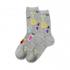 Hotsox Women's Here For The Boos Socks 1 Pair, Grey Heather, Women's 4-10 Shoe