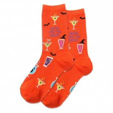 Hotsox Women's Here For The Boos Socks 1 Pair, Bright Orange, Women's 4-10 Shoe
