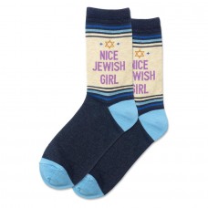 Hotsox Women's Nice Jewish Girl Socks 1 Pair, Denim Heather, Women's 4-10 Shoe