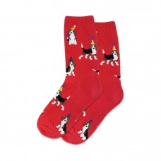 Hotsox Kid's Party Beagle Socks 1 Pair, Red, Medium/Large