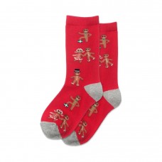 Hotsox Kid's Gingerbread Cookies Socks 1 Pair, Red, Small/Medium