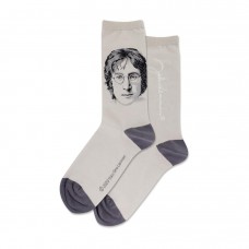 Hotsox Women's John Lennon Portrait Socks 1 Pair, Grey, Women's 4-10 Shoe