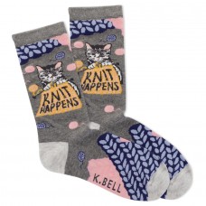 K.Bell Women's Knit Happens Crew Socks 1 Pair, Charcoal Heather, Women's 4-10 Shoe