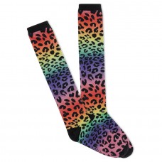 K.Bell Women's Gradient Leopard 360 Print Knee High Socks  1 Pair, Black, Women's 4-10 Shoe