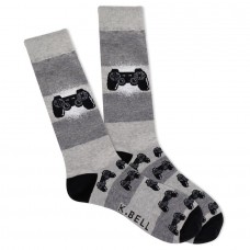 K. Bell Men's Born to Game Crew Socks 1 Pair, Grey Heather, Men's 8.5-12 Shoe