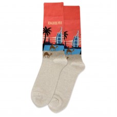 HotSox Dubai Socks, Coral, 1 Pair, Men Shoe 6-12.5