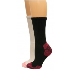 Carolina Ultimate Women's Crew Work Sock 2 Pair, Black/White Assort, Women's 6-9