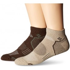 Columbia Balance Point Low Cut Sport Sock 2 Pair, M10-13, Khaki-Brown