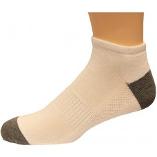 Columbia EXTENDED SIZE No Show Full Cushion, Arch Support, Mesh Socks, White/Grey, M 13-15, 3 Pair