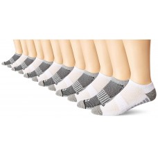 Columbia No Show Half Cushion, Mesh top, arch support (poly blend) Socks, Grey/White Assorted, M 10-13, 6 Pair