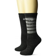 Columbia Texture Wool Crew Socks, Black, W 9-11 Women Shoe Size 4-10, 2 Pair
