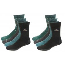 Columbia Women's Moisture Control Crew Socks-2 or 4 Pairs, Dark Sea/Charcoal/black, 4-10