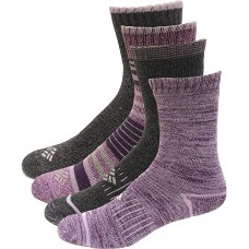 Columbia Women's Space Dye Socks 4 Pair, Black Cherry, W 9-11