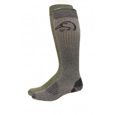 Ducks Unlimited Full Cushion Merino Tall Boot Socks, 2 Pair, Olive/Blk, Large, W 9-12 / M 9-13