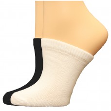 FeetPeople Premium Clog Socks 2 Pair, Black/White