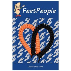FeetPeople Curly Laces, Black and Orange Combo