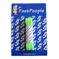 FeetPeople Flat Laces For Boots And Shoes, Neon Green