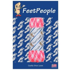 FeetPeople Glow Flat Laces, Neon Pink Argyle
