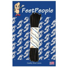 FeetPeople Leather Shoe/Boot Laces, Black