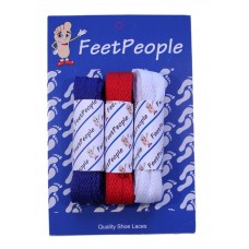 FeetPeople Flat Lace Bundle, 3 Pr, Patriots